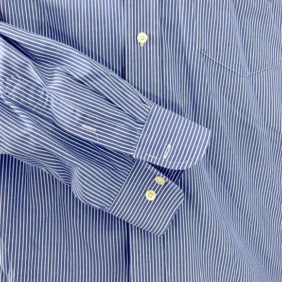 Gap Classic men’s long sleeve blue white pin stripe shirt front pocket size XL - Picture 5 of 7